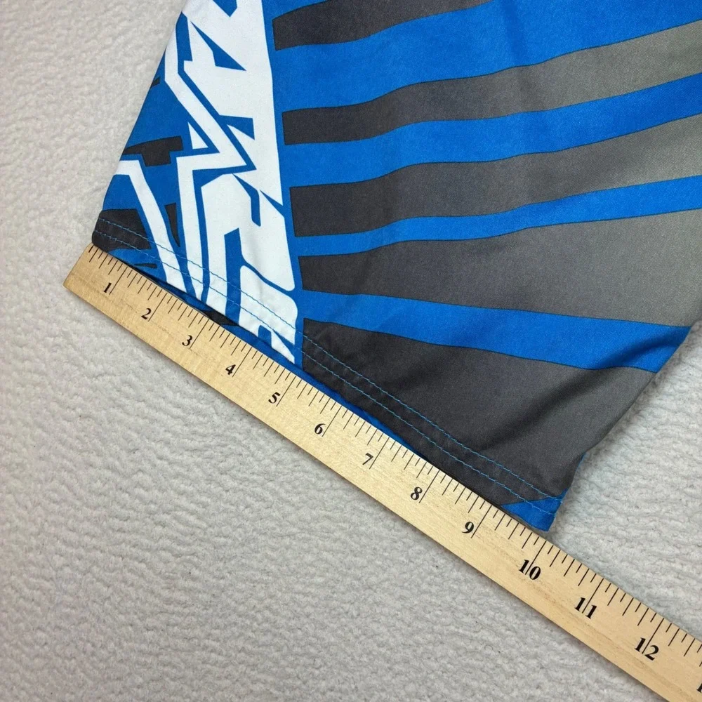 Alpinestars Board Short Men 30x12 Blue Yellow Performer Surf Moto Swim Trunk Y2K